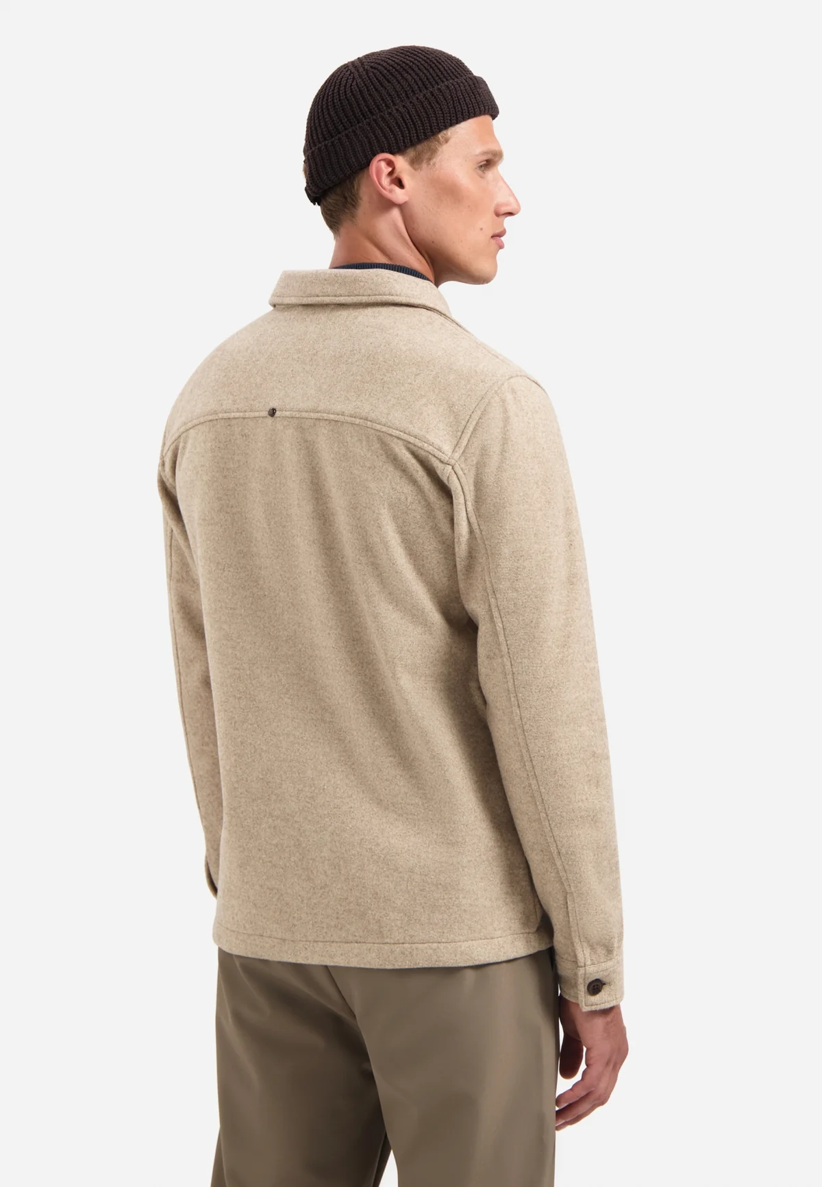 NO EXCESS Melange Overshirt Jacke in Beige Khaki NO EXCESS Melange Overshirt Jacke in Beige Khaki