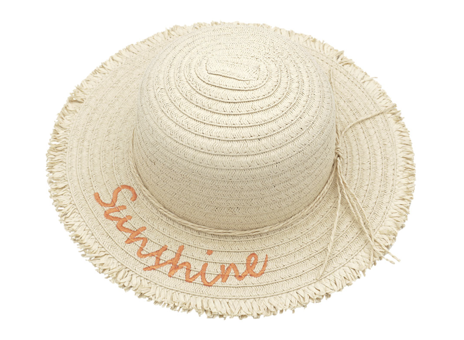 Maximo Strohhut in Natur - gestickter Schriftzug SUNSHINE Maximo Strohhut in Natur - gestickter Schriftzug SUNSHINE
