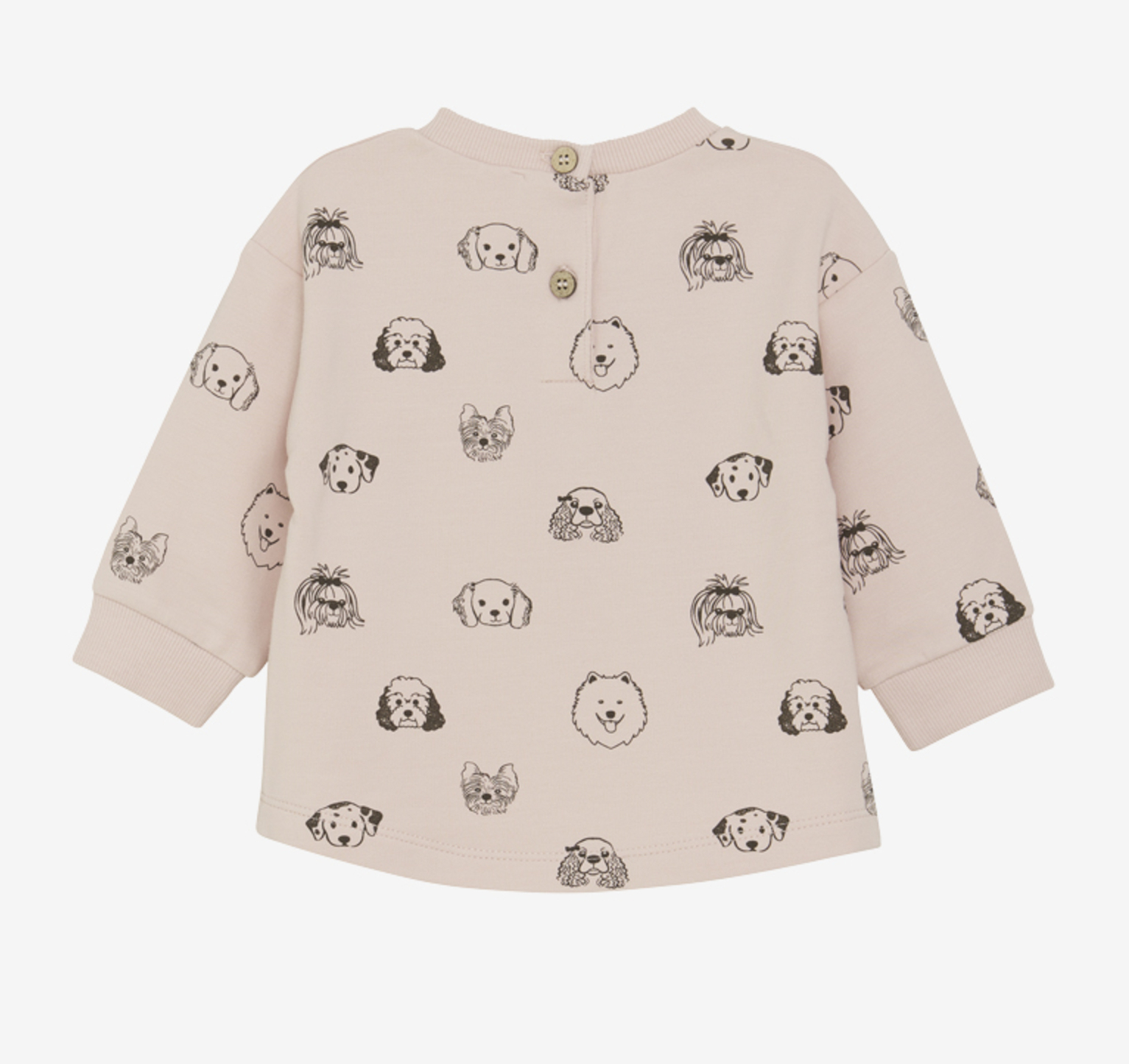 Minymo Langarm Sweatshirt in Rosé mit Hundedruck