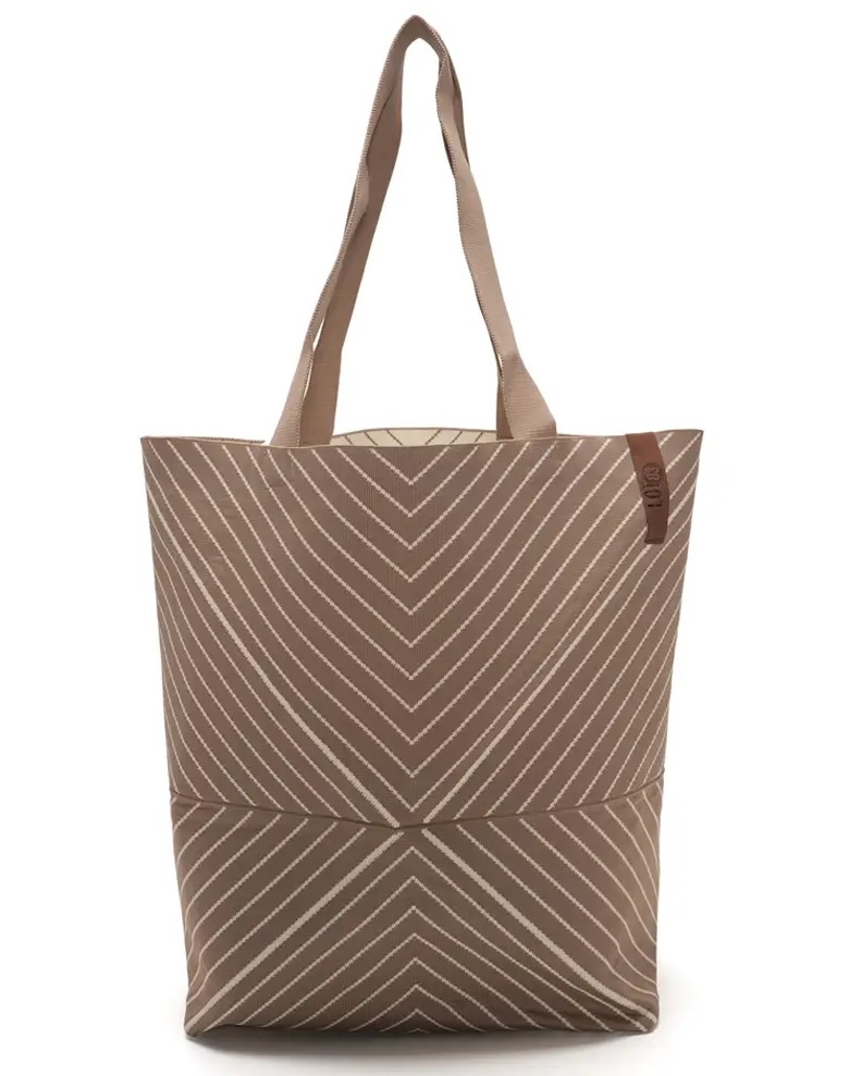 LOT83 LEXI Gestrickte Shopper Tasche Beige & Creme Zick Zack