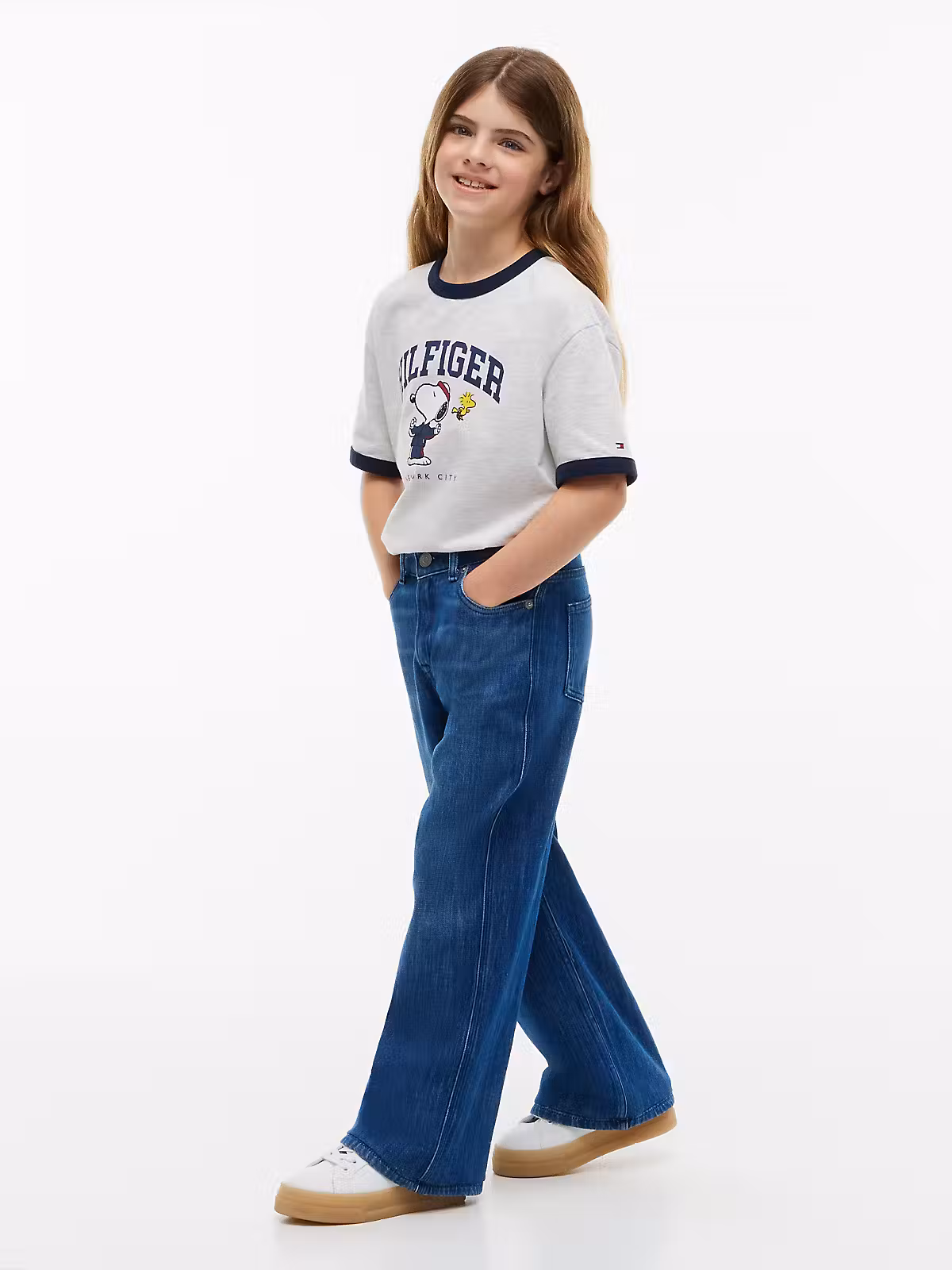 Tommy Hilfiger Peanuts Unisex Kurzarm Ringer T-Shirt - Snoopy