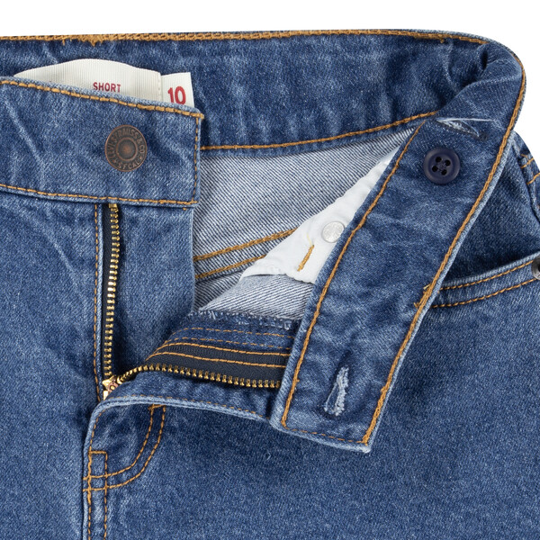 Levi's A-Line Girlfriend Jeans Short mit Fransen - Medium Blau Denim
