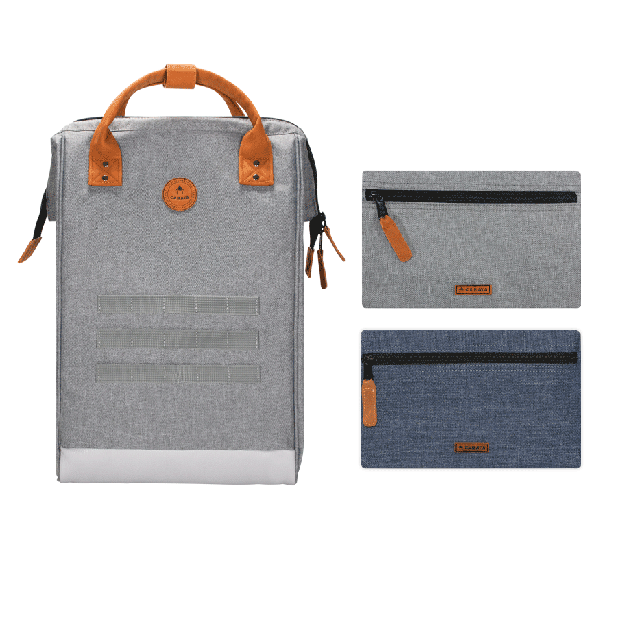 Cabaia Rucksack NEW YORK Large mit Laptop-Fach in Hellgrau meliert