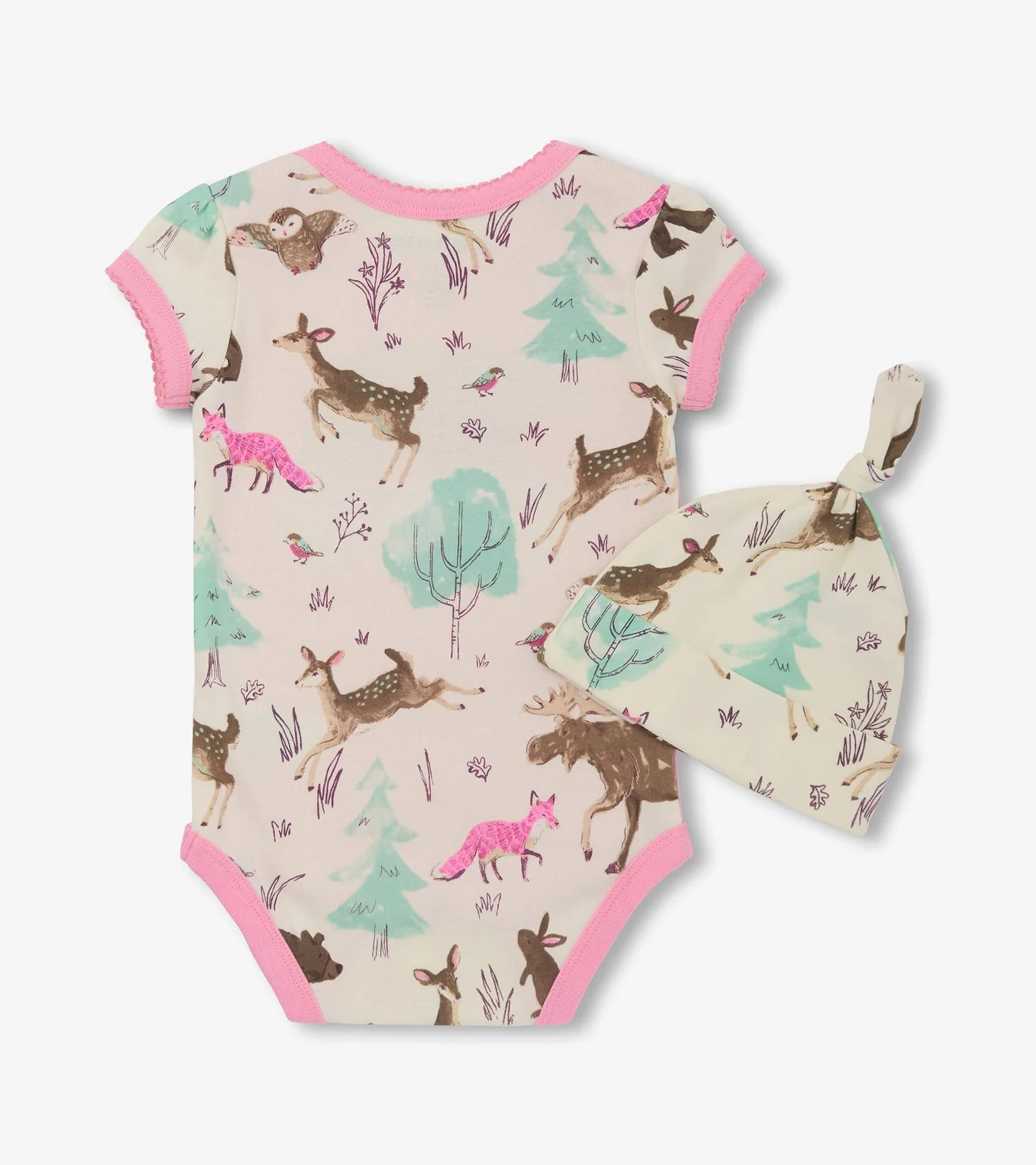 Little Blue House Baby Body & Mütze Set - Bearly Sleeping - Waldtiere
