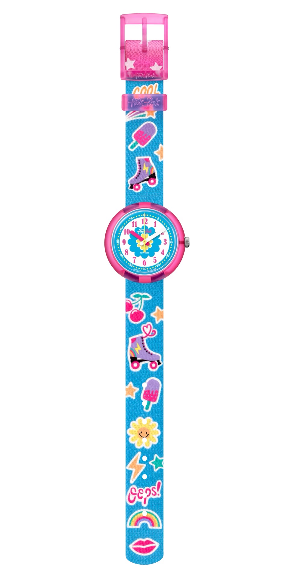 ZFPNP131_fa000_er002-1 Flik Flak Uhr Kinderuhr - DISCO POP - Rollschuhe