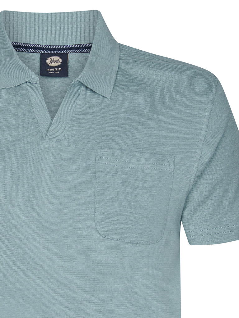 Petrol Industries Herren Towelling Polo in Driftwood Blau