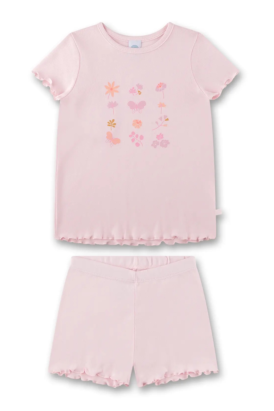 Sanetta Pyjama Mädchen-Schlafanzug kurz rosa mit Blumen Sanetta Pyjama Mädchen-Schlafanzug kurz rosa mit Blumen