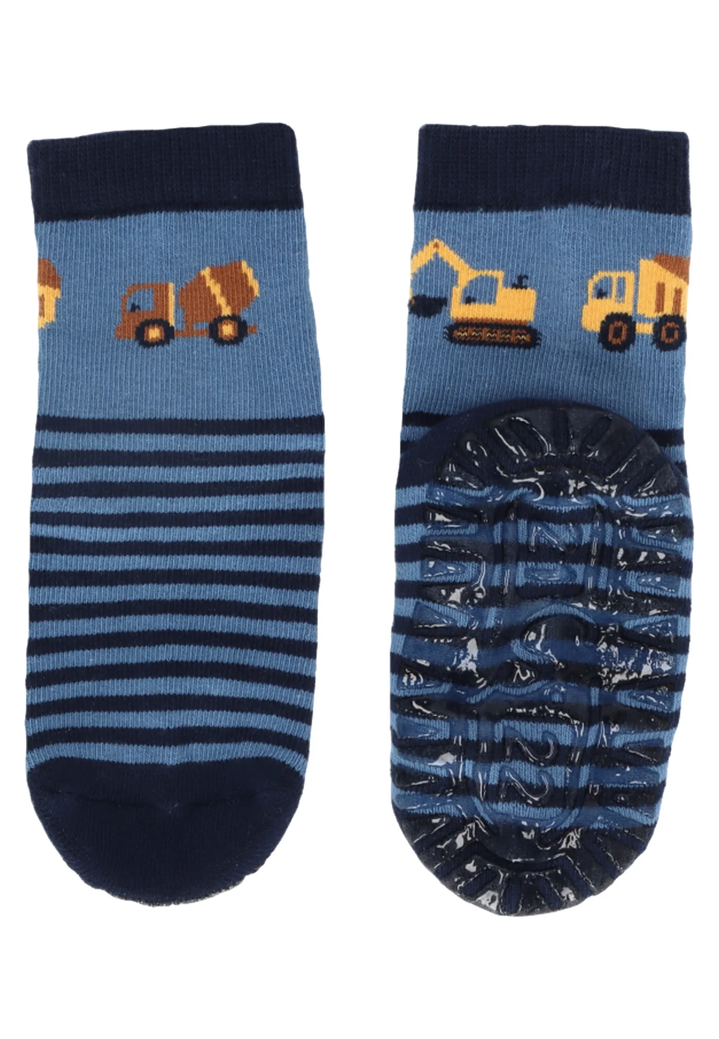 Sterntaler Fliesen Flitzer Air Stoppersocken in Blau - 2 Paar - Baufahrzeuge