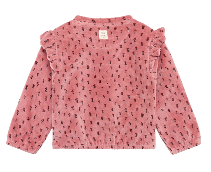 Noppies Baby Mädchen-Bluse aus Velours in Ash Rose mit Allover-Blumenprint – Samtiges Langarmshirt Noppies Baby Mädchen-Bluse aus Velours in Ash Rose mit Allover-Blumenprint – Samtiges Langarmshirt