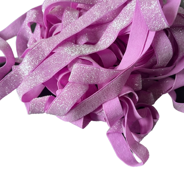 Wowzers Bastelbedarf Glitzer FOE Gummiband Orchid Glitzer - 1 Meter