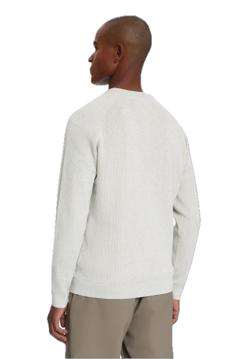No Excess Herren Pullover mit Rundhalsausschnitt und Tuck Stitch | Light Grau Melange No Excess Herren Pullover mit Rundhalsausschnitt und Tuck Stitch | Light Grau Melange