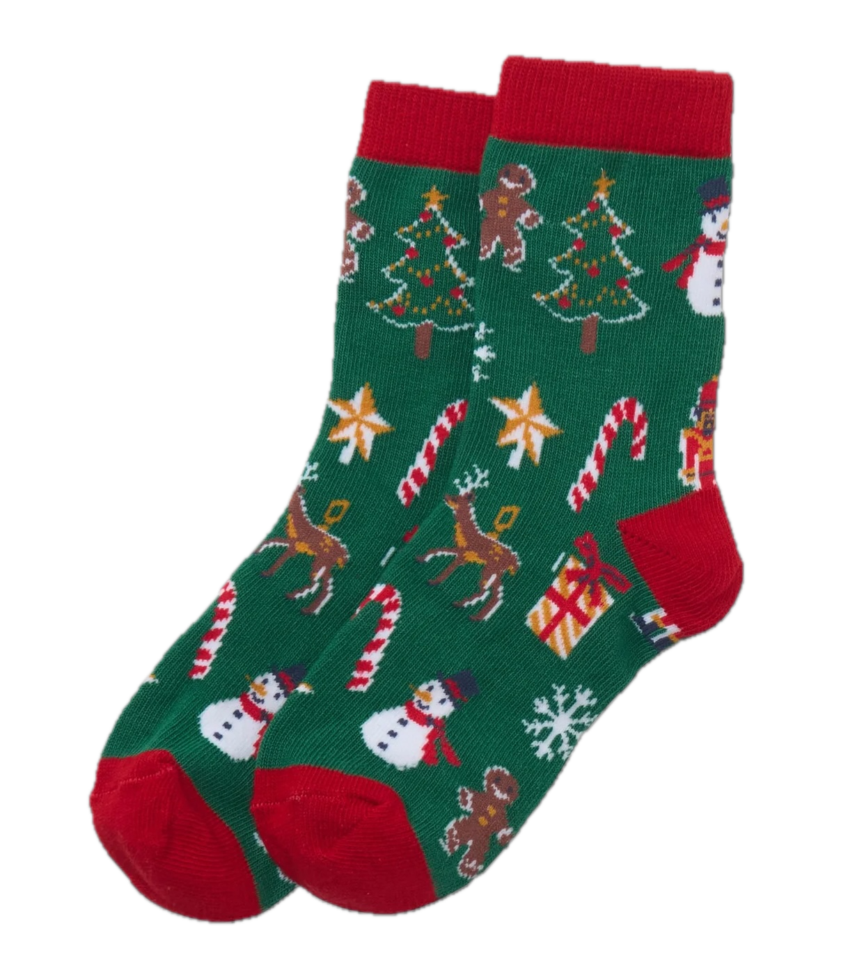 Little Blue House Kids Paper Cut Christmas Crew Socks – Weihnachtssocken für Kinder in Grün