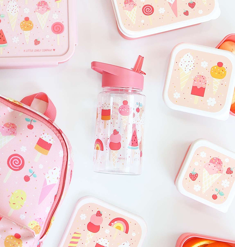 A Lovely Little Company Trinkflasche mit Strohhalm - Eis