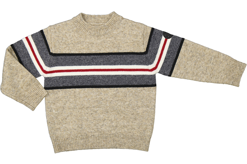 Mayoral Winterpulli Strickpulli mit Wolle in Mandel mit Sportlichen Streifen - SALE Mayoral Winterpulli Strickpulli mit Wolle in Mandel mit Sportlichen Streifen - SALE