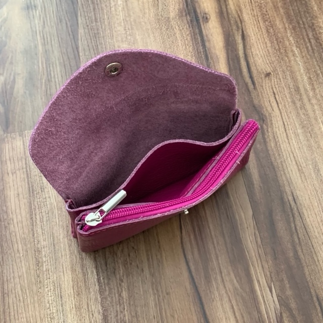 Soft Leder Geldbeutel in Himbeere