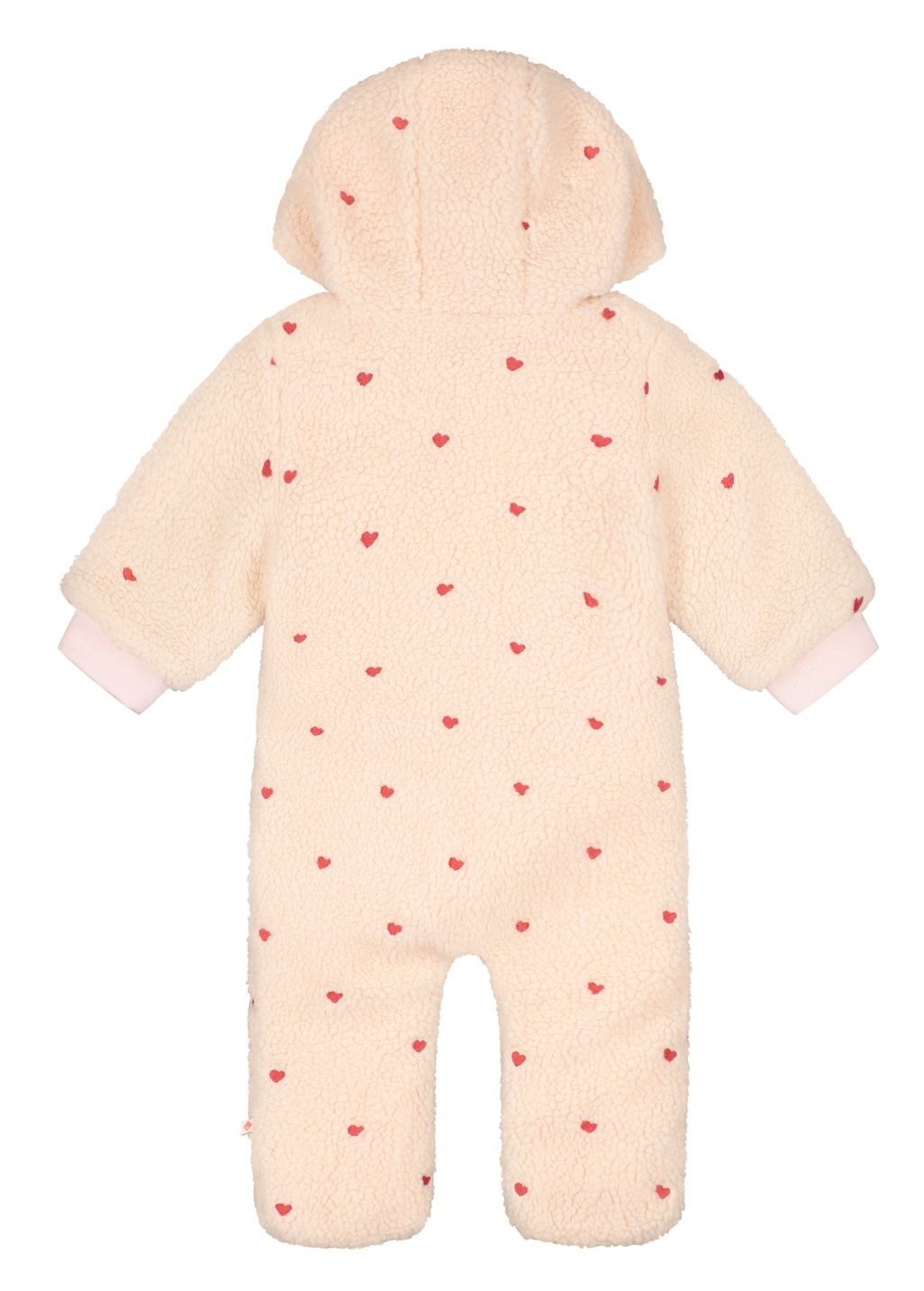 Babyface Teddy Fleece Overall Winteranzug in Rosa mit Herzen Allover