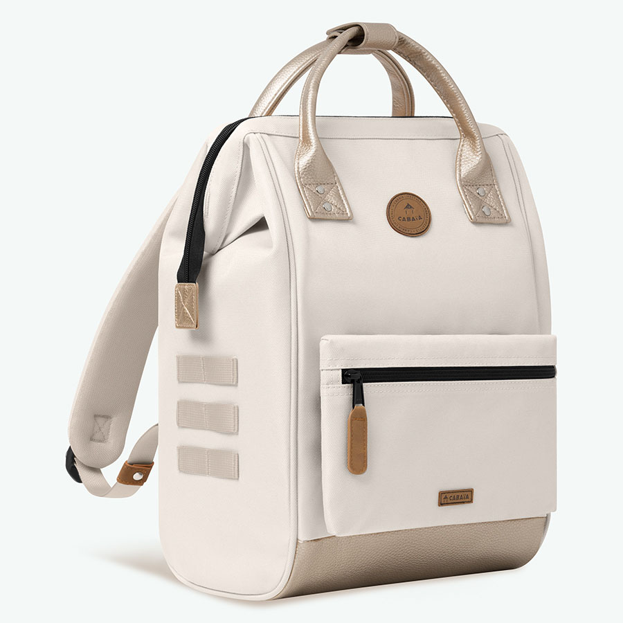 Cabaia Rucksack ALGIERS Small mit Laptop-Fach in Creme/Metalic