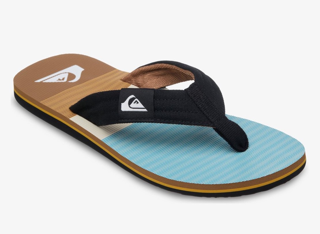 Quiksilver Molokai Layback Flip Flop Sandalen für Männer - Tobacco Brown Tijuana Streifen Quiksilver Molokai Layback Flip Flop Sandalen für Männer - Tobacco Brown Tijuana Streifen