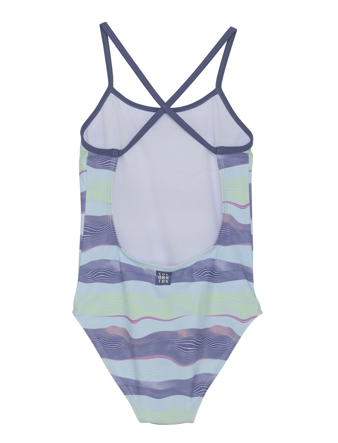 Color Kids Sporty Sportlicher Badeanzug mit Wellen Blau, Pink & Grün 