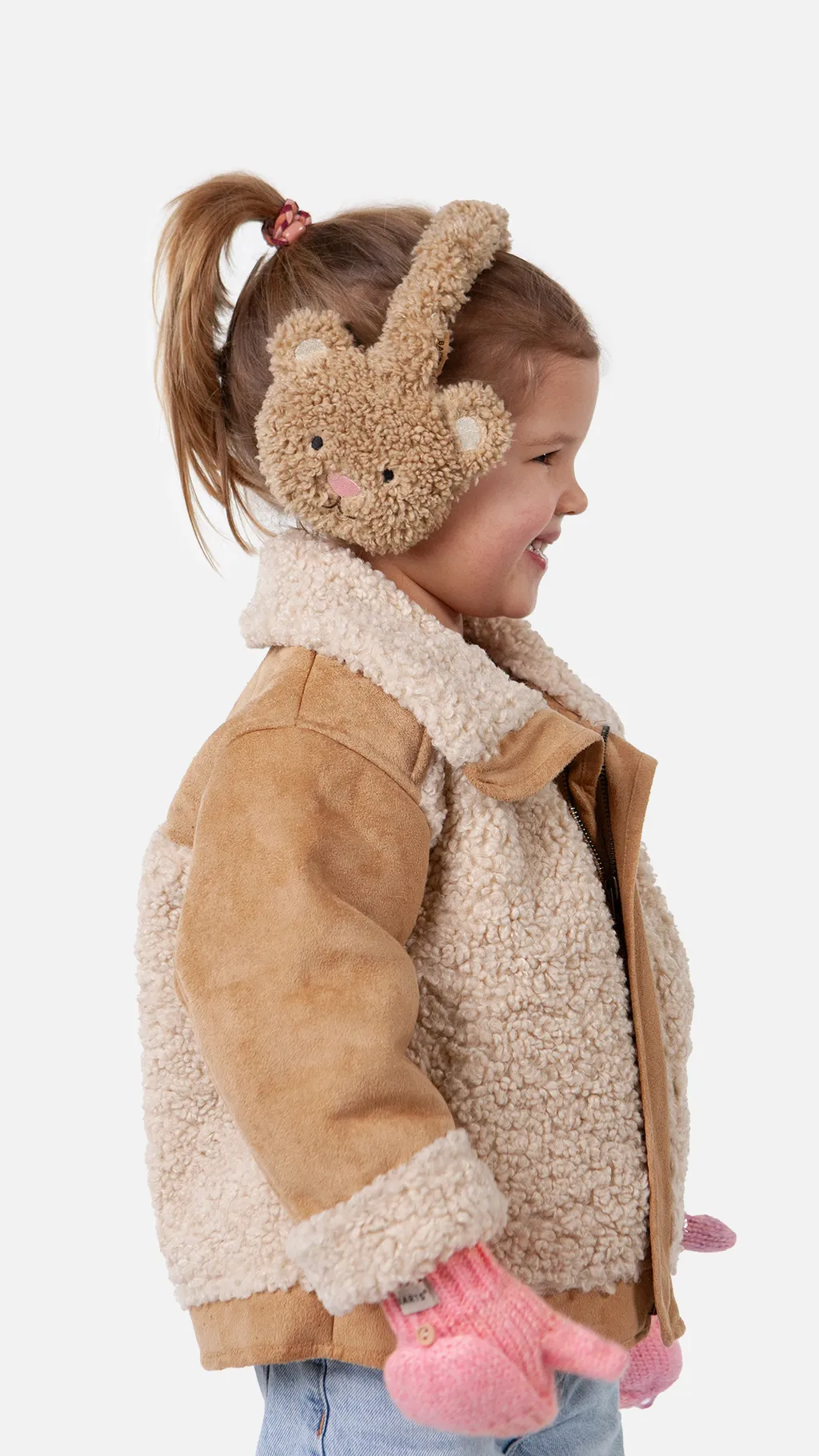 Barts Kids Teddy Ohrwärmer Earmuffs mit Teddyfell in Beige Braun- Bär