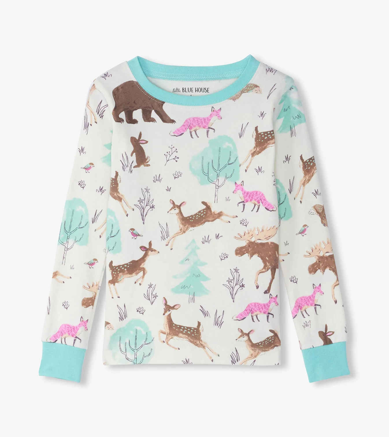 Little Blue House Pyjama Forest Creatures in Creme Forest Creatures - Waldtiere
