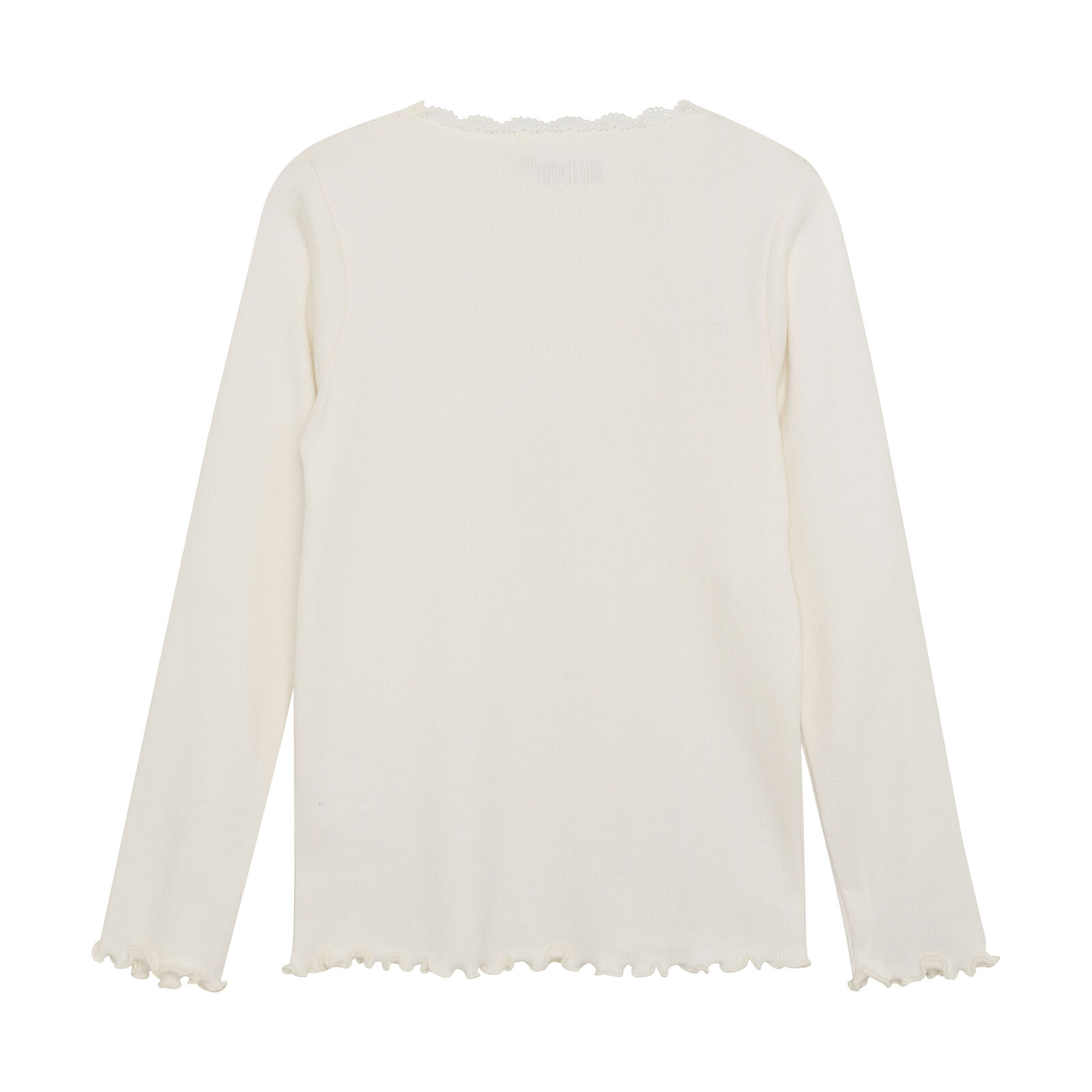 HUTTELiHUT Langarm Shirt in Creme Weiß mit Spitzenborte