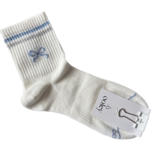 le ooley Socken Sportliche Tennis-Socken Hellblaue Schleifen - Paris Chi Chi le ooley Socken Sportliche Tennis-Socken Hellblaue Schleifen - Paris Chi Chi