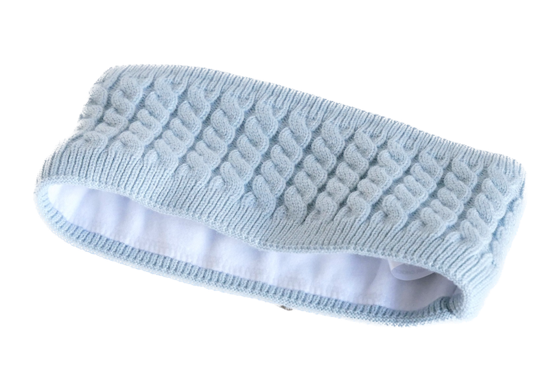 KisMe Strick Stirnband mit Fleece Futter - Kabelstrick Hellblau KisMe Strick Stirnband mit Fleece Futter - Kabelstrick Hellblau