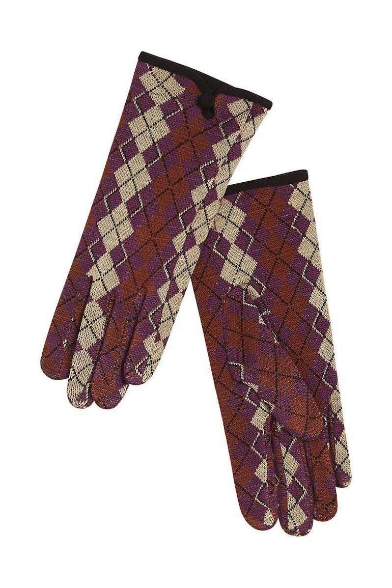 King Louie Lange Strickhandschuh Glove Briolette in Sparkling Purple