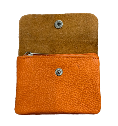 Soft Leder Geldbeutel in Orange - Klein Soft Leder Geldbeutel in Orange - Klein