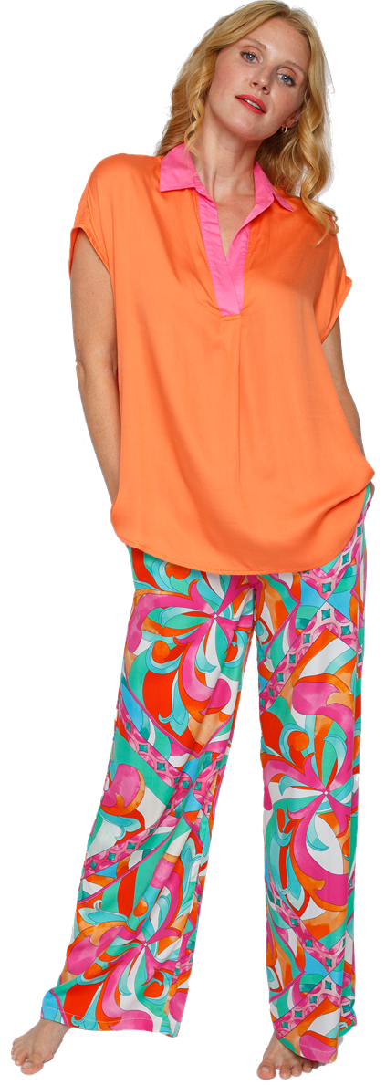 Emily van den Bergh Cooles Colourblocking Blusentop in Orange