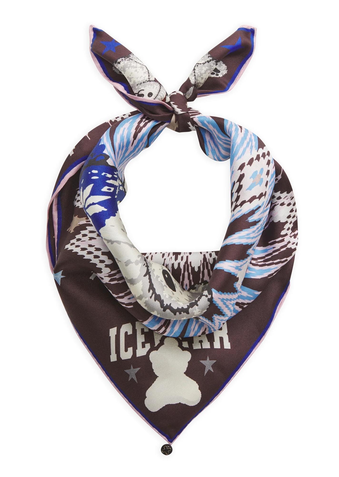 Codello Premium Nickituch aus Reiner Seide Christmas - Nordic Eisbär Motiv