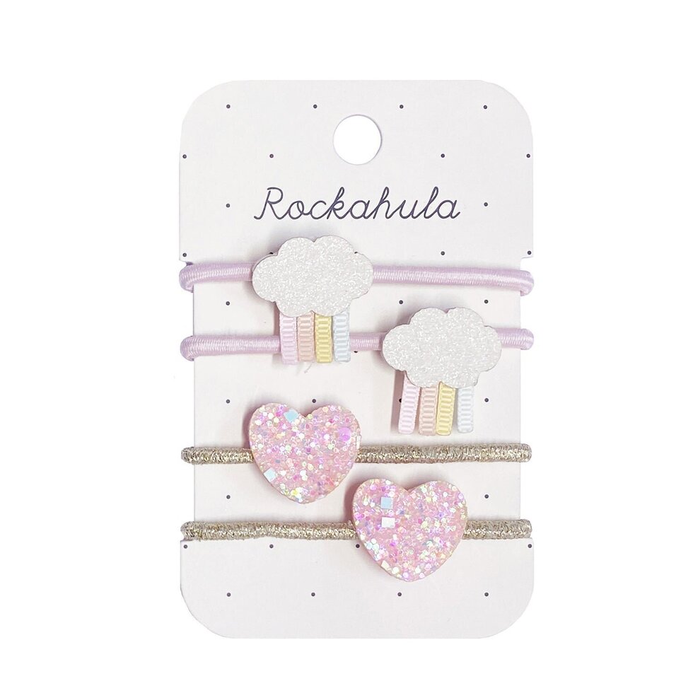 Rockahula Haargummi Set - Pastel Rainy Cloud Ponies - 4 Stück