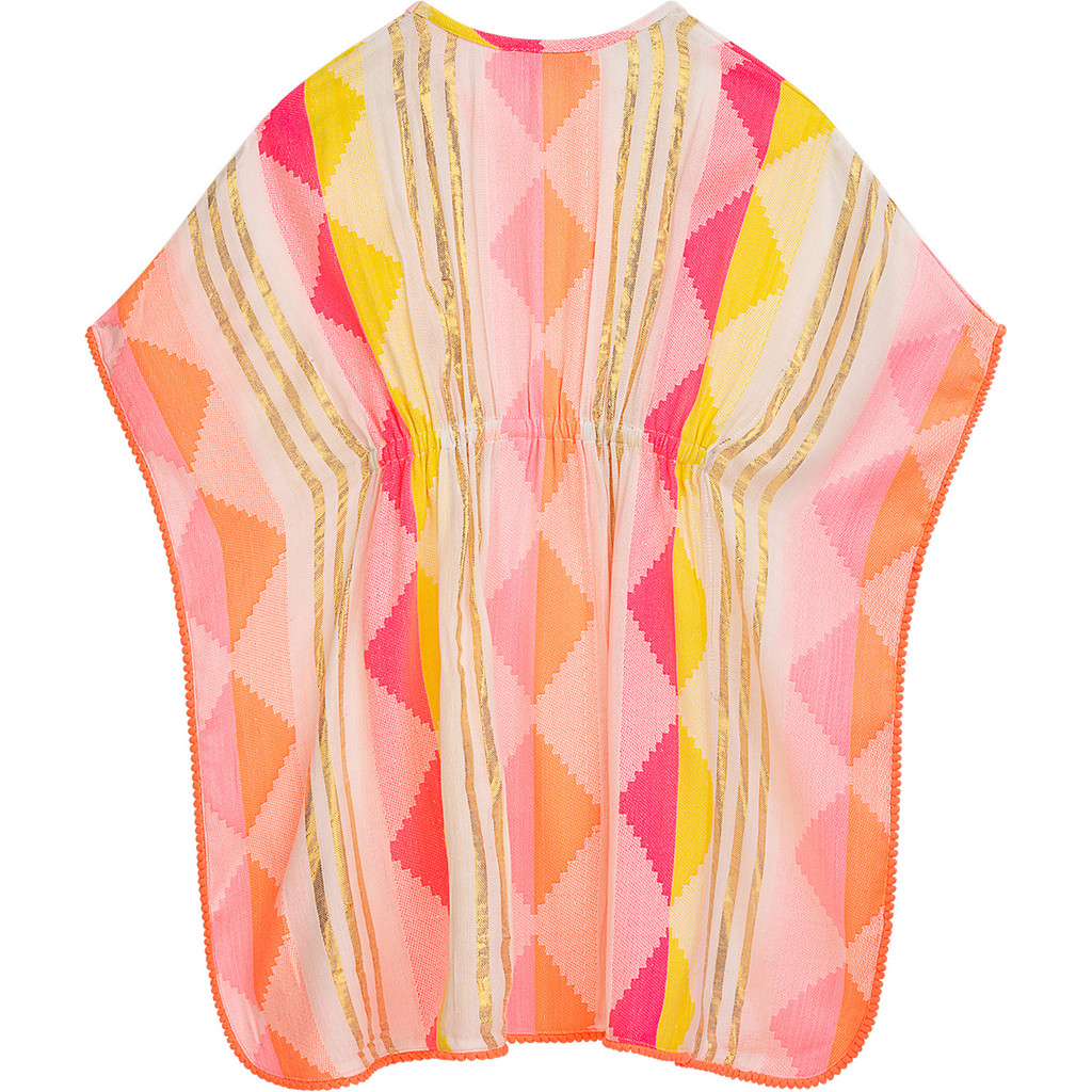 Danamade Girls Viskose Kaftkan Tunika Kleid DLOLA in Neon Pink, Gelb & Orange
