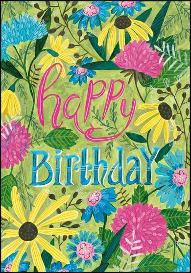 Edition Gollong Grußkarte zum Geburtstag - Happy Birthday - Blumen