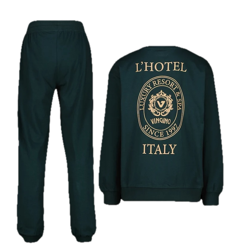 Vingino Jungen Pyjama Welegan in Scarab Green – Baumwoll-Schlafanzug mit Stretch