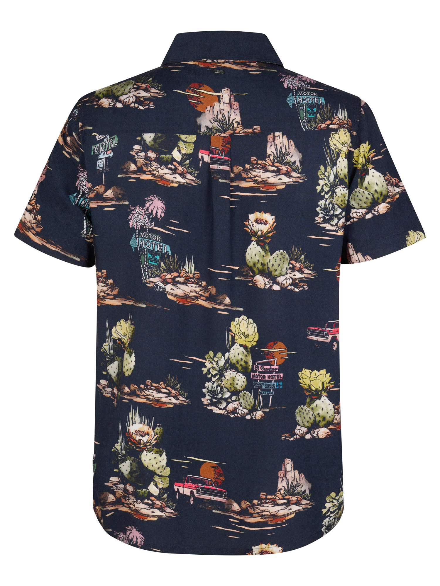 Petrol Industries Herren Viskose Hawaii Hemd in Navy - Los Angeles Wuste