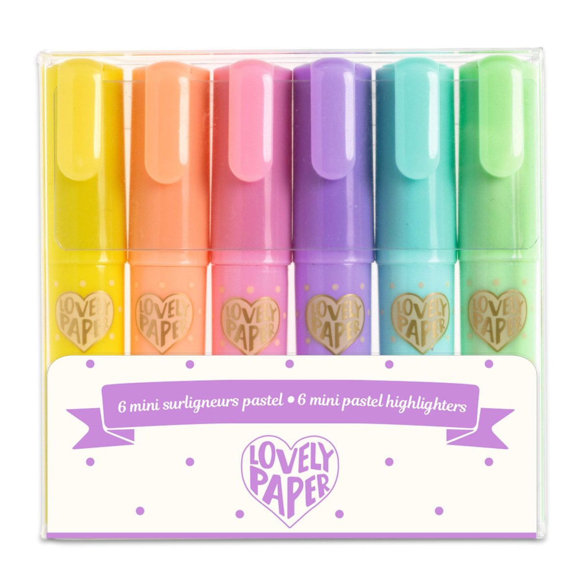 DD03754-6-Mini-Textmarker-Pastell-1 Djeco Lovely Paper Mini Textmarker Pastell Highlighter Set