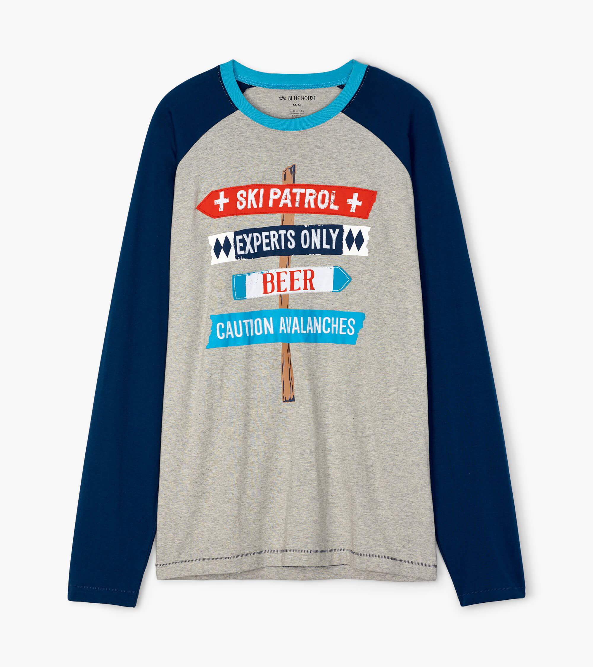TSUSKIS010_Z Little Blue House Herren Langarm T-Shirt - Ski Patrol