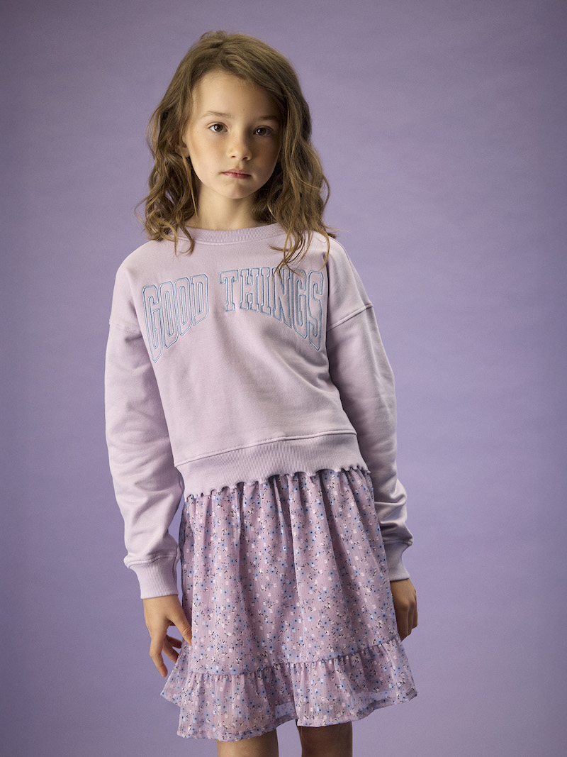 Creamie Boxy Sweatshirt in Lavender Frost Flieder - Good Things Creamie Boxy Sweatshirt in Lavender Frost Flieder - Good Things