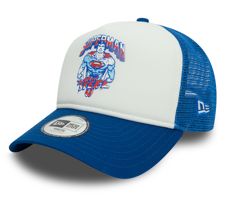 New Era Superman DC Blue 9Forty Youth Adjustable Trucker Cap 