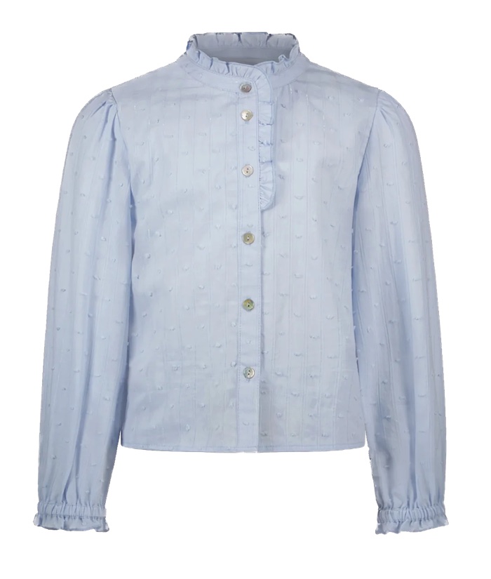 Like Flo Bluse mit Rüsche in Hellblau 