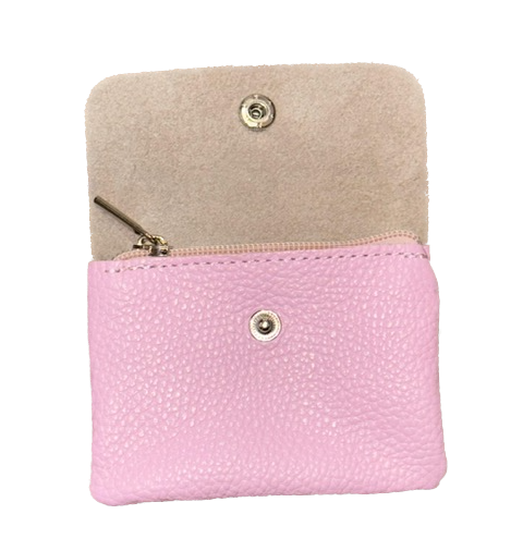 Soft Leder Geldbeutel in Sorbet Rosa - Klein 