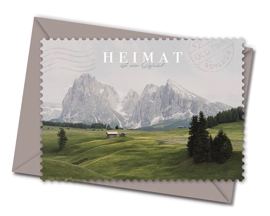 chic mic Postkarte mit Umschlag - Berge - Heimat ist ein Gefühl