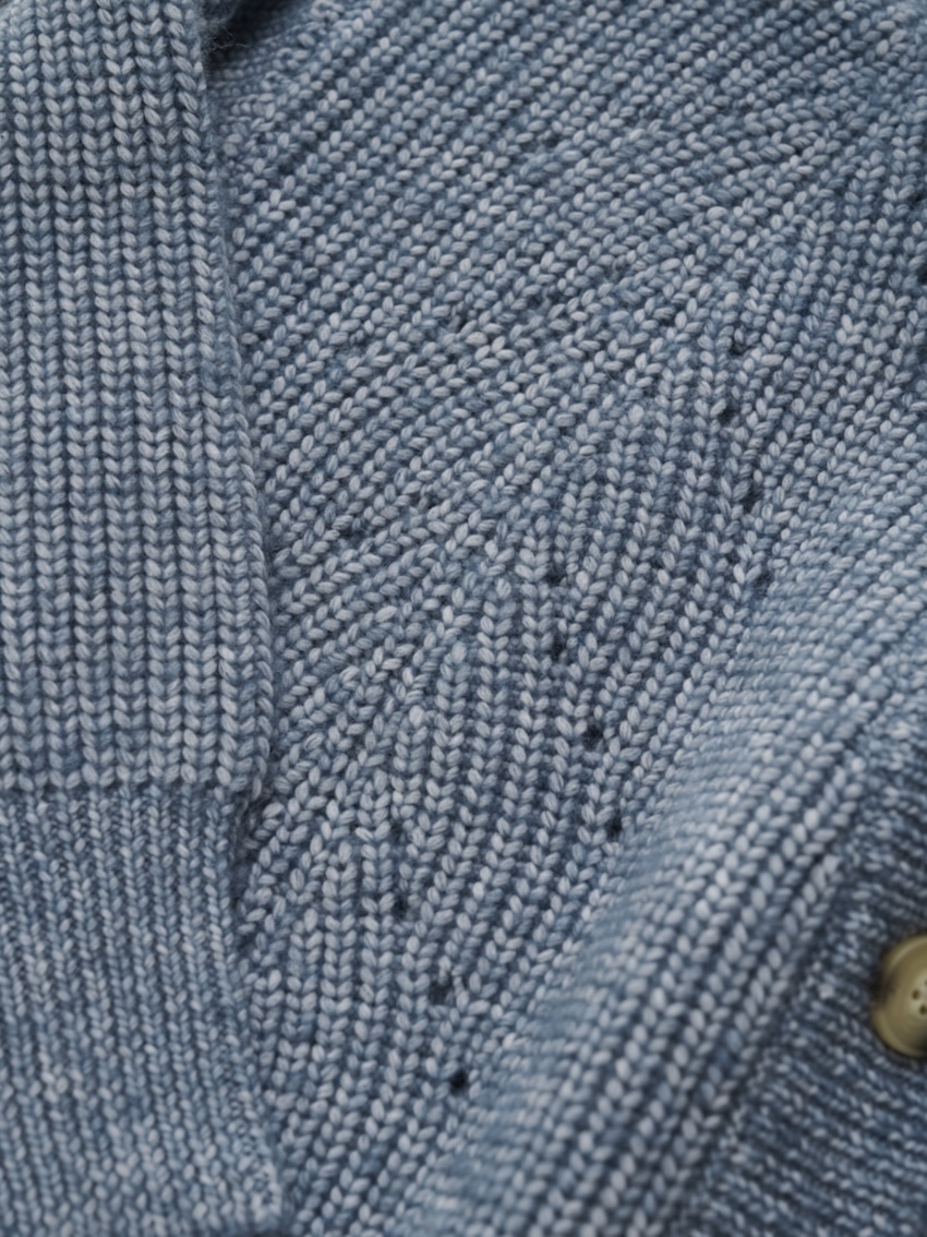 Creamie Strickcardigan mit Muster in Blau Melange (Bering Sea) - SALE Creamie Strickcardigan mit Muster in Blau Melange (Bering Sea) - SALE