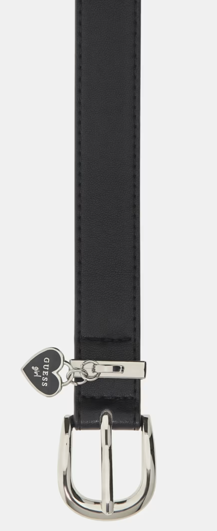Guess Mädchen Herz Charm Ledergürtel in Schwarz 