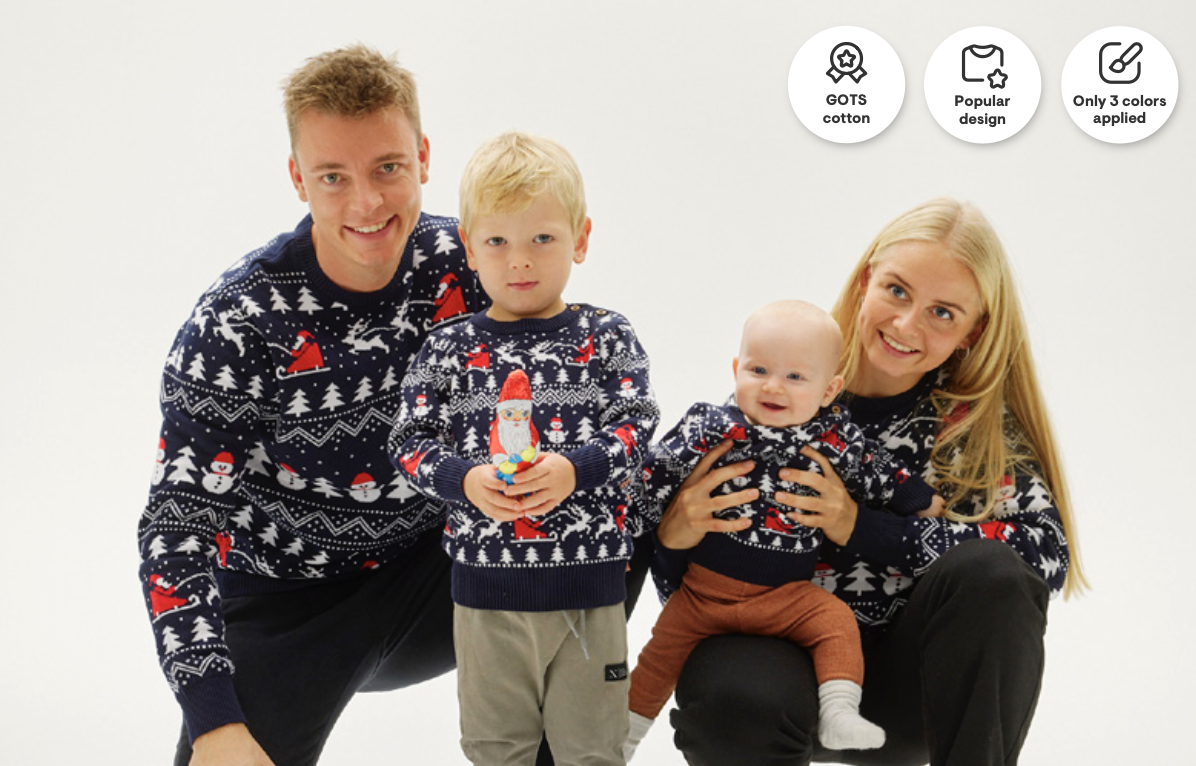 Christmas Sweater Unisex Stillvoller Weihnachtspullover in Marineblau - Schneemänner & Weihnachtsbäume Christmas Sweater Unisex Stillvoller Weihnachtspullover in Marineblau - Schneemänner & Weihnachtsbäume