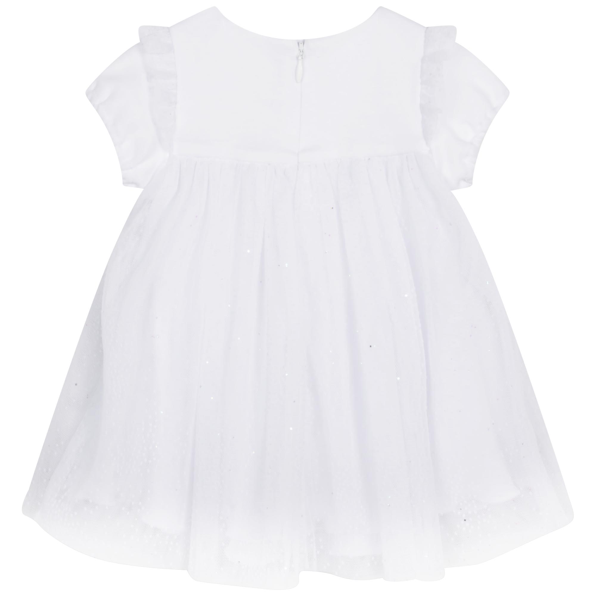 Carrement Beau Baby Kleid in weiß mit Glitzer