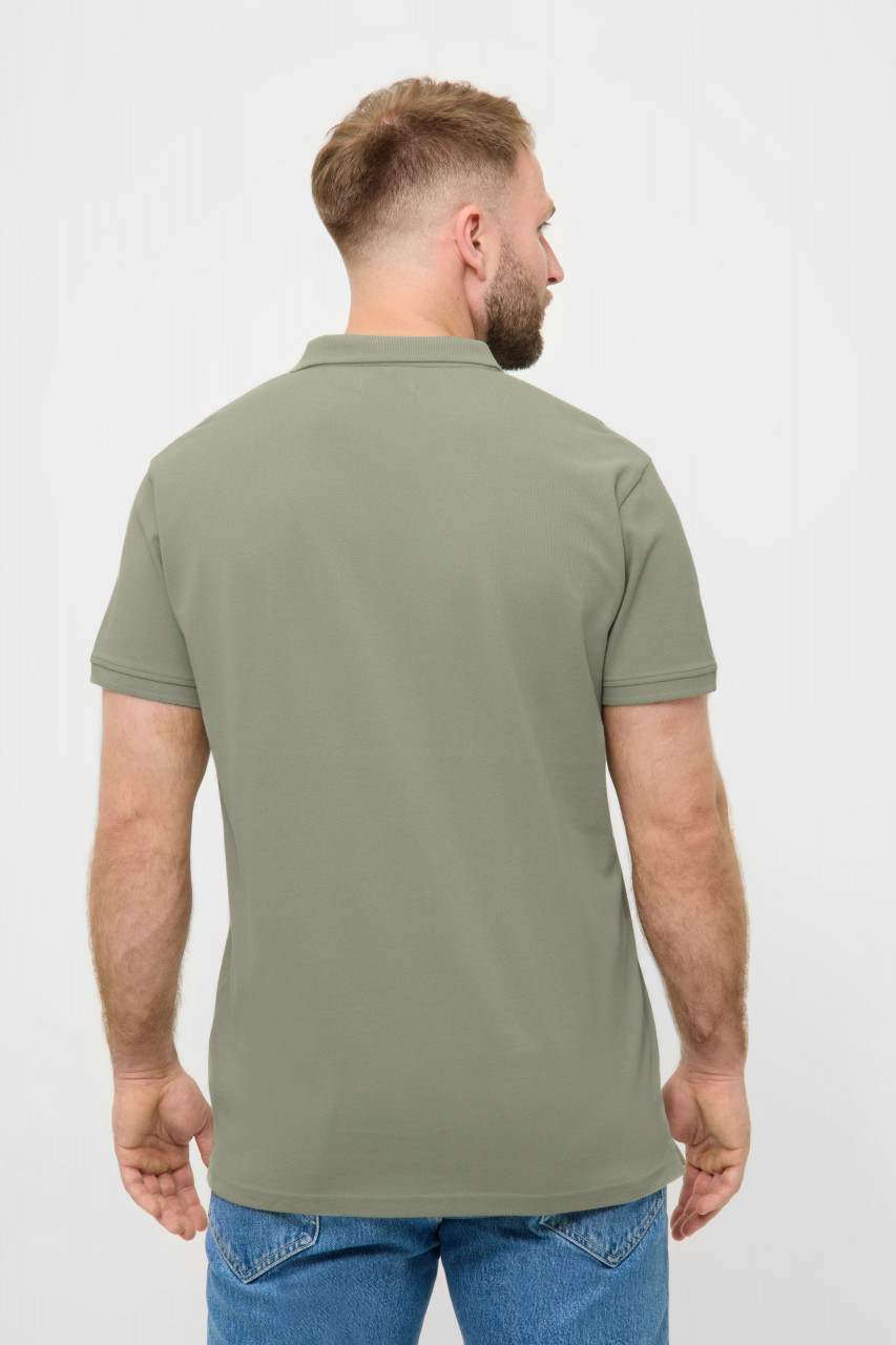 Derbe Basic Kippes Polo Shirt Tea Oliv Grün GOTS Organic
