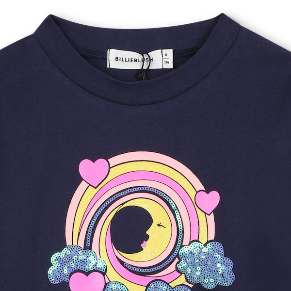 Billieblush Langarm T-Shirt in Marineblau - To the Moon and Back